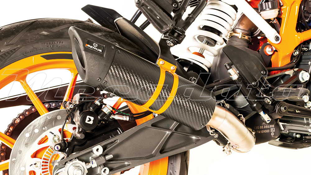 KTM 390 Duke Ligne complète Echappement Remus Sport Flow Carbone Zoom