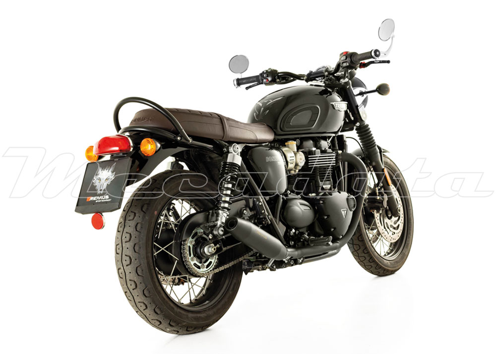 Triumph Bonneville T120 Black Echappement Remus Custom Tapered Inox noir Ensemble