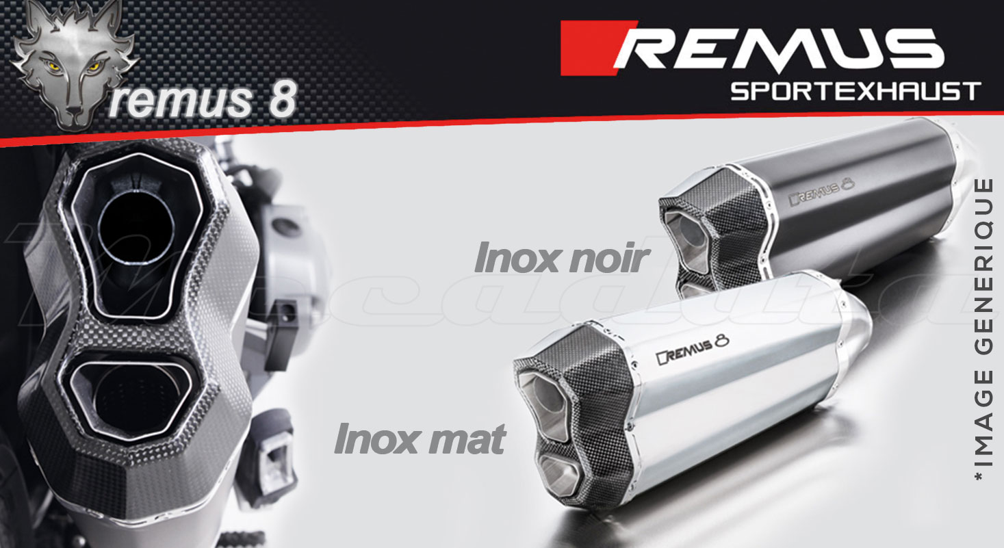 Silencer Exhaust Remus 8 Stainless Steel Black CE BMW R 1250 GS