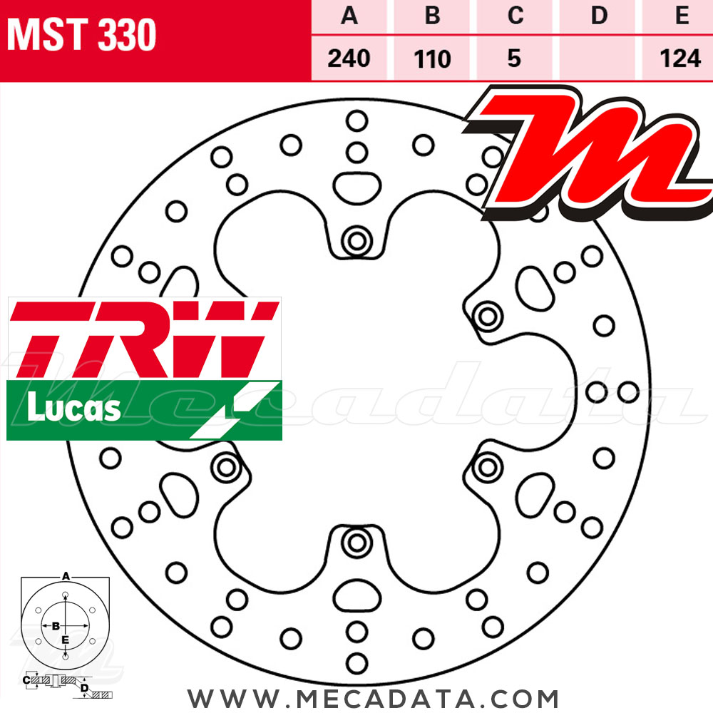 Disque De Frein Arrière TRW Lucas MST 339 EC Pour Kawasaki KX-F 250 (2004-2005) - Neuf Sous Emballage