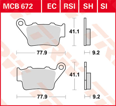 TRW Plaquettes de frein TRW MCB672SH haute performance Sinter pour Ducati 